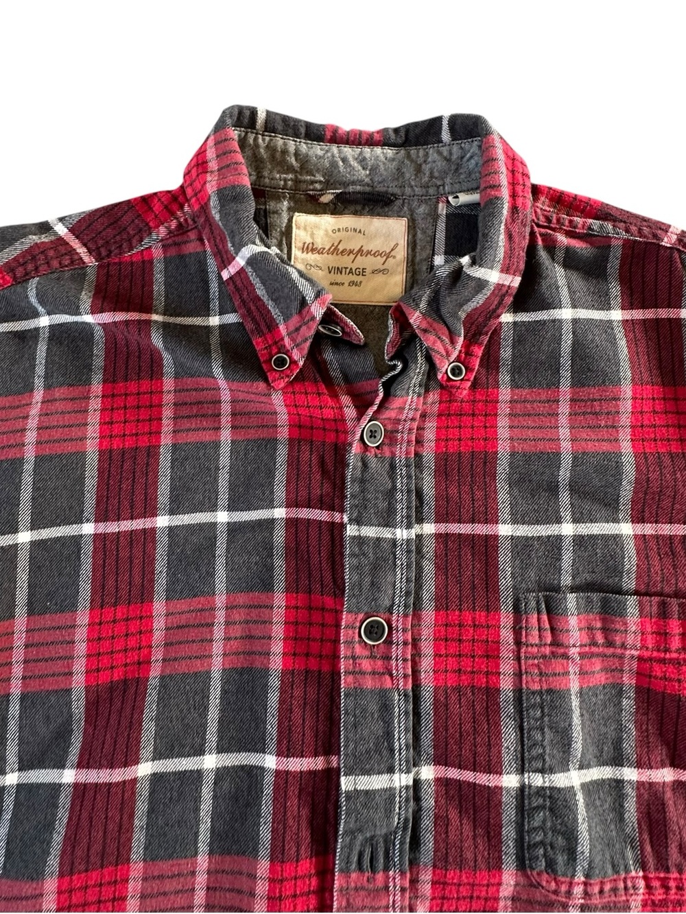 Weatherproof Red and Black Plaid Button-Down Shirt Large - Picture 2 of 13